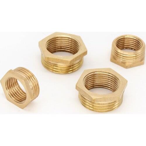1/8" 1/4" 3/8" 1/2" 3/4" 1" - 2" BSP Male To Female Brass Reducer Bushing Pipe Fitting Coupler Connector Water Gas Fuel