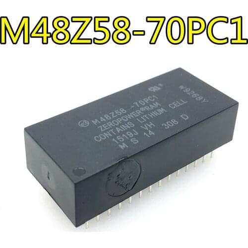 10PCS M48Z58-70PC1,M48Z58-70PCI M48Z58 Encapsulation/Package:DIP28,64 Kbit 8Kb x 8 ZEROPOWER SRAM