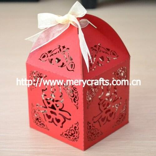 100pcs/lot double happiness boxes for chinese-new-year-gift