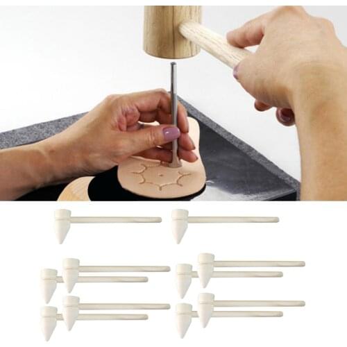 10x Mini Wooden Hammer Mallets for Seafood Lobster Shell Leather Craft