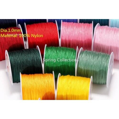 15strands Braided Nylon Thread, Dia.1.0mm Chinese Knot Cord String Cord DIY For Bracelet Ring Pendant