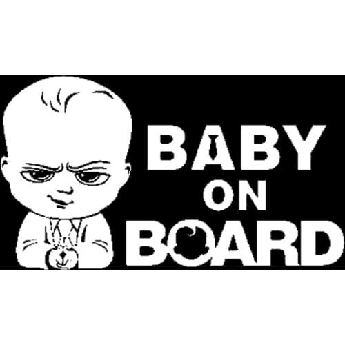 19.7CM*11.2CM Baby On Board Boss Cute Baby Funny Vinyl Car Decal Sticker Laptop Suitcase Helmet Skateboard Sticker