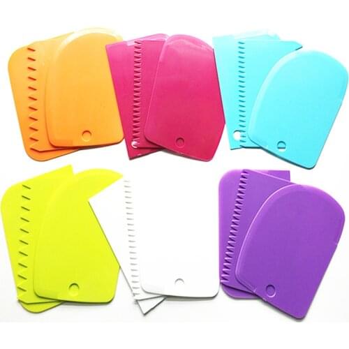 3PCS Dough Cake Cutter Scraper Dough Knife Baking Pastry Tools Spatula for Cake Cream Scraper Plain Smooth Jagged Cake TooL