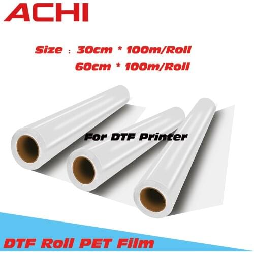 30/60cm*100m Roll DTF Printer Inkjet Heat Transfer PET film for T Shirt Clothing Transfer High Quality DTF Printing On T-shirt