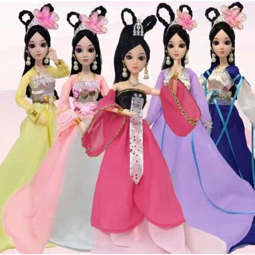30cm Traditional Chinese Ancient Beauty Dolls Dresses For Barbie Doll Clothes Outfits Party Gown 1/6 BJD Accessories Kid DIY Toy