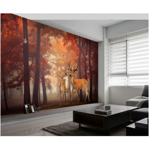 WDBH Custom photo 3d wallpaper European-style hand-painted oil painting golden forest couple home decor wallpaper for walls 3 d
