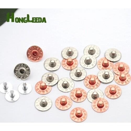 500sets/pack 9.5mm brass garment jeans buttons rivets stud rivets alum nail nickle/copper for jeans pocket ZD-023