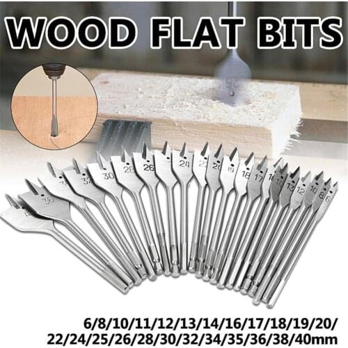 6-40mm Flat Wood Drill Bits Carbon Steel Spade Hex Shank Cutter Carpenter Tool Wood Board Hole Opener Woodworking Tool Parts
