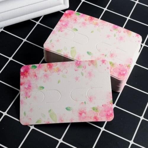 7x10cm White Print Flower Jewelry Card Hair Accessory Packaging 500pcs Colorful Paper Packaging Card Jewelry Cards Hairpin Cards