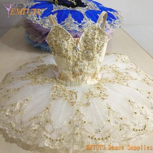 Adult Child Sleep Beauty Golden White Professional Ballet Tutus Women Fairy Professional Ballet Costumes Classical Ballet Tutu