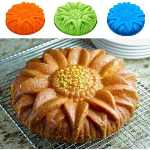 Big Silicone Cake Mold Dessert Molds Large Sunflower Styling Pastry Moulds Color Random