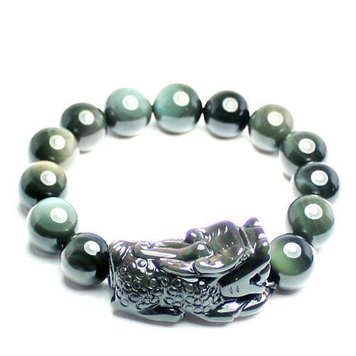 2018 Bracelets & Bangles Pulseira Feminina Trendy Stone Fan Dragon New Offer Light Natural Obsidian Eyes Dance Rainbow Bracelet