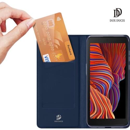 For Samsung Galaxy Xcover 5 DUX DUCIS Skin Pro Series Flip Cover Luxury Leather Wallet Case Full Good Protection Steady Stand