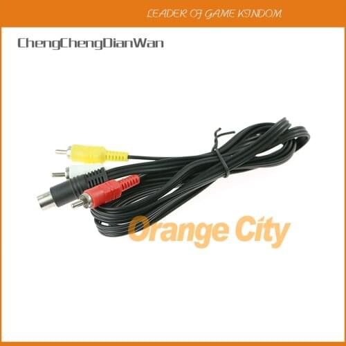 ChengChengDianWan Nickel Plating Plug Audio Video Cable AV Cable for SEGA Saturn RCA Cord for SS 1.8m 6ft 2pcs/lot