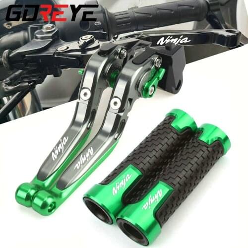 For Kawasaki ER-6F ER6F 2006 2007 2008 Motorcycle CNC Adjustable Foldable Brake Clutch Lever Handle Grips er-6f LOGO