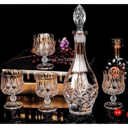 Crystal glass red wine glass whiskey brandy glass and cup wine bottle decanter creative Household drinkware gift set