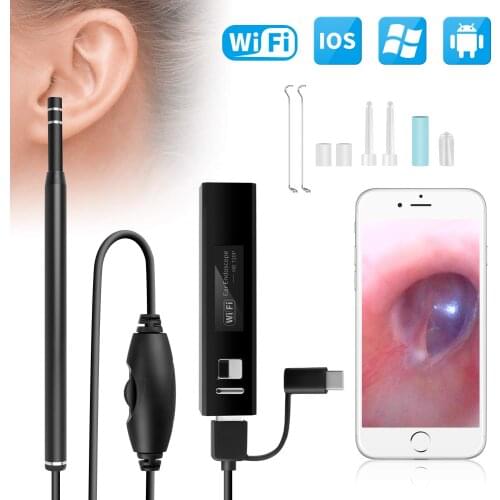 Ear Inspect Camera 5.5mm Video Otoscope 3 in 1 USB Ear Scope Cleaner Endoscope Earpick Camera Wireless Ent Otoscopio Cam Iphone