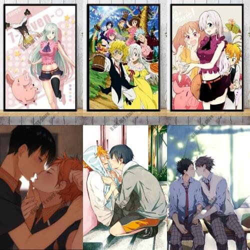 Anime Canvas Painting Wall Art Haikyuu Yaoi Kei /The Seven Deadly Sins Prints Posters Decor Pictures for Bedroom Home Decoration