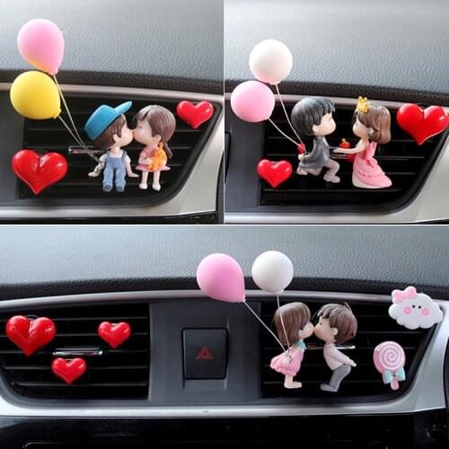 Creative Couple Decoration Car Air Outlet Perfume Clip Aromatherapy Air Conditioning Decoration Car Accessories Cute Decor