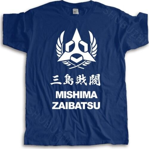 Summer t-shirt men brand teeshirt MISHIMA Zaibatsu Logo Tekken Mens T-Shirt cotton tshirt for boys Homme Black T-shirt