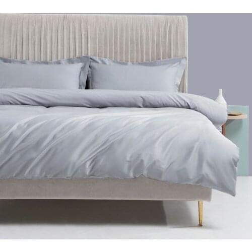 100%Egyptian Cotton Bed Sheet Set 1000 TC 4Pcs King Queen White Grey Duvet Cover Fitted Sheet with 2Pillowcases Hotel Beddingset