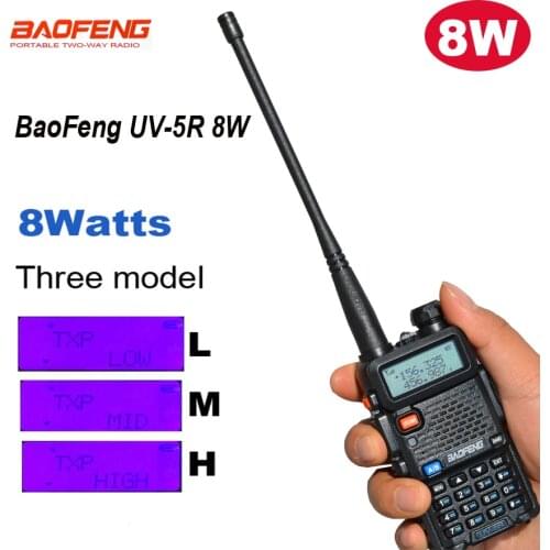 New 8W Baofeng UV-5R Walkie Talkie two way communicator Transceiver FM UV5r VHF UHF Portable Radio Station high power