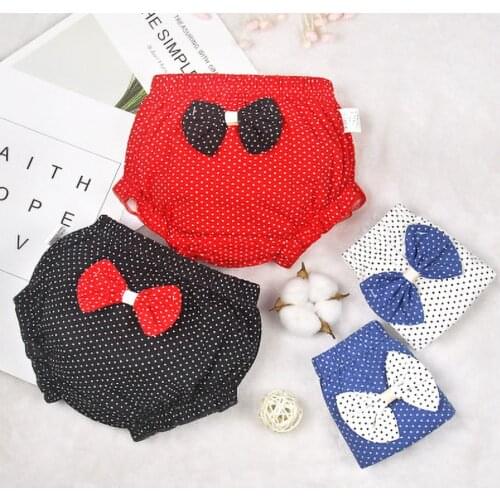 New Baby Panties Female 1-3 years olds Dot Shorts Girls Outer Pants Small Middle-aged Children Bow Hot Underwear