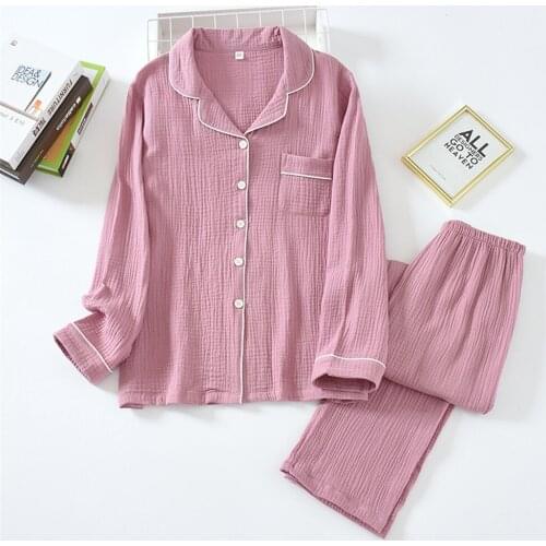 Shanghai Story Pajamas Set Long Sleeve Sleepwear Womens Button Down Nightwear Soft Pj Lounge Sets M-XL