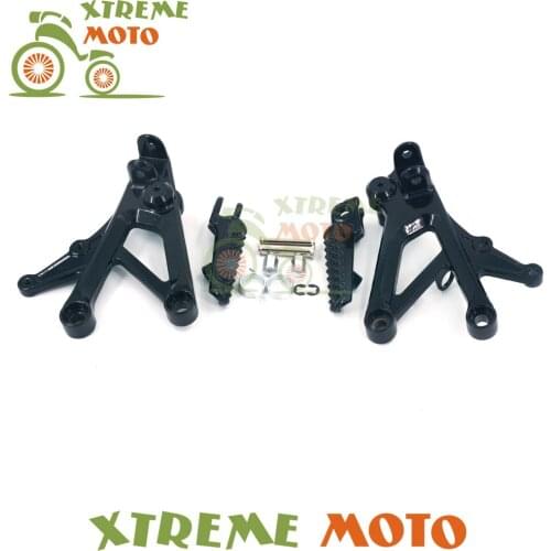Black Front Rider Footrests Foot Pegs Rests Pedal Tripod Brackets Mount For Honda CBR600 F4 99 00 CBR 600 F4I 01 02 03 04 05 06