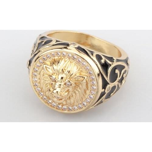 Europe America Luxury Neutral Jewelry Punk Domineering Lion Golden Rings For Men Women Anniversary Gifts Fashion Accessories