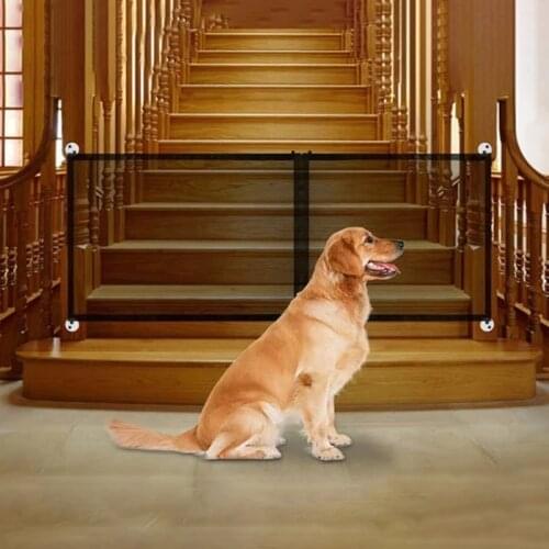 Pet Dog Barrier Fences Portable Folding Dog Gate Breathable Mesh Isolated Fence Safety Magic Gate for Dogs Pet Supplies