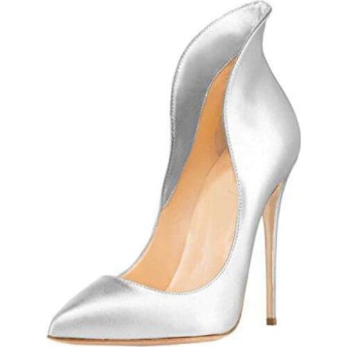 Pumps Shoes For Brides Shoes Woman Thin Heels Pointed Toe Fashion Wedding Shoes Sexy High Heels Sandals Silver Single Shoe