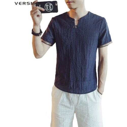 VERSMA Men's Plain T-shirts