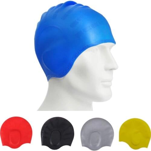 Adults Waterproof Swimming Caps Men Women Swim Pool Cap Long Hair Ear Protect Large Size Natacion Badmuts Silicone Diving Hat