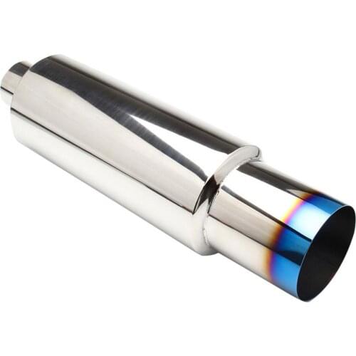 Car Motorcycle Exhaust Systems Muffler Exhaust Tip Universal Stainless Steel Styling Silencer Tail Pipe 2.5 Inch Inner Air Inlet