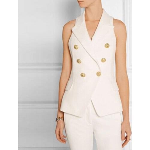 QUALITY New HIGH Stylish 2021 Designer Vest Womens Double Breasted Buttons Vest Outer wear