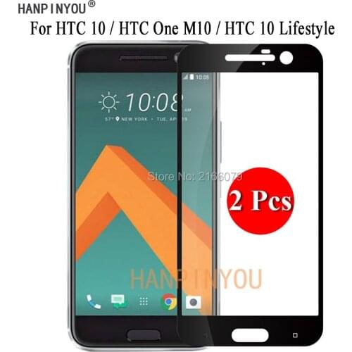 2 Pcs/Lot For HTC 10 / HTC One M10 / HTC 10 Lifestyle Full Cover Screen Protector Tempered Glass Protective Film + Clean Tools