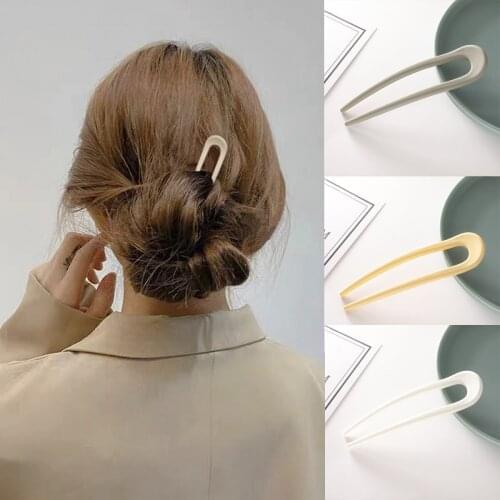 Japan Hair Sticks Women Hairclip Simplicity Colorful U Shape Girls Hairpins Hair Sticks Hair Accessories Headwear 2021 New