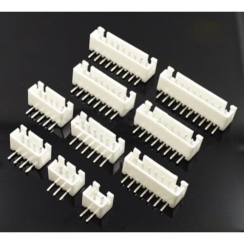 10pcs-100pcs XH2.5MM Spacing Connector Terminal Plug Curved Needle 2345678910P Green Plastic White Copper Needle