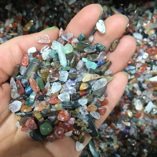 100g Natural Colorful Gravel Quartz Crystal Mini Stone Rock Chips Healing Specimens Tank Home Decor Decor