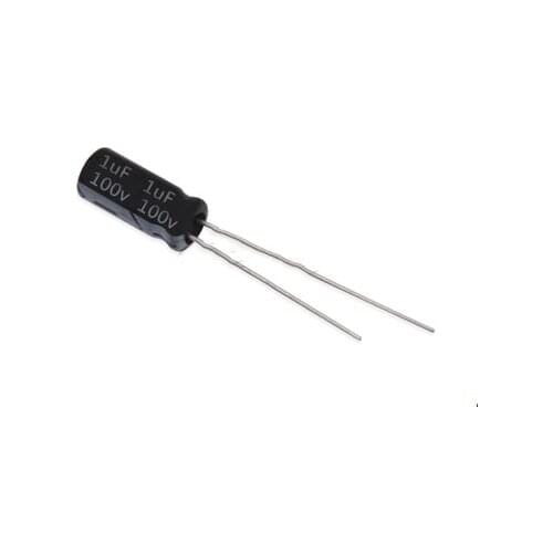100pcs 100V1UF Radial Electrolytic Capacitor 1uF 100V 5mm*11mm