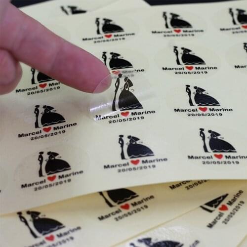 100 Pcs transparent stickers stickers wedding supplies decals logo eyelash stickers personalized custom name 3cm