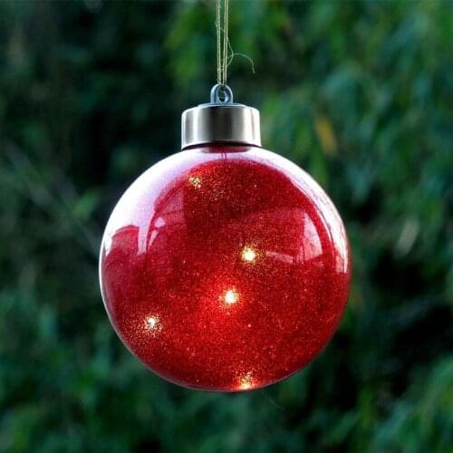 2pcs/pack Diameter=10cm Middle Size Happy Red Handmade Glass Ball Lighting Christmas Day Home Decoration Festival Wedding Prop