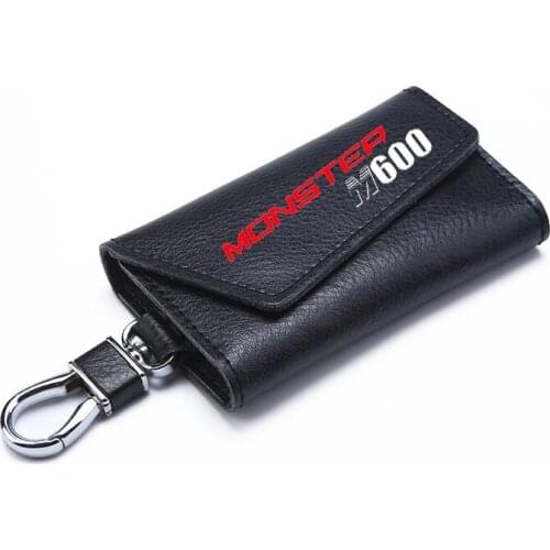 3D cowhide Key key case Holder Chain Collection Keychain for Ducati MONSTER M600 Motorcycle Badge Keyring