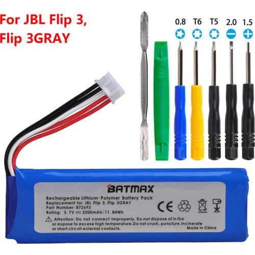 3.7v 3200mAh GSP872693 Battery for JBL Flip 3 JBLFLIP3GRAY GSP872693