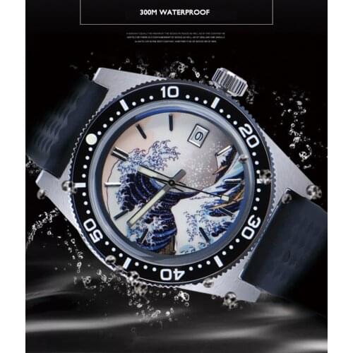 Heimdallr Sharkey Automatic Diving Watches 30ATM Water Resistant Mechanical Wristwatches Full Luminous Dial Sapphire Glass