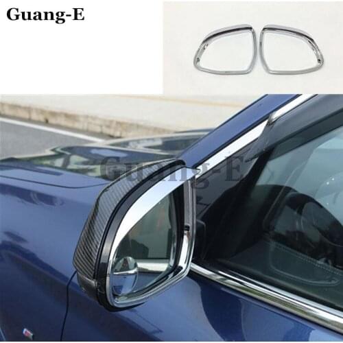 Car Stick Rear Rearview Side Glass Mirror Trim Frame Rain Shield Sun Visor Shade Abs 2pcs For Bmw X5 Xdrive G05 2019 2020 2021