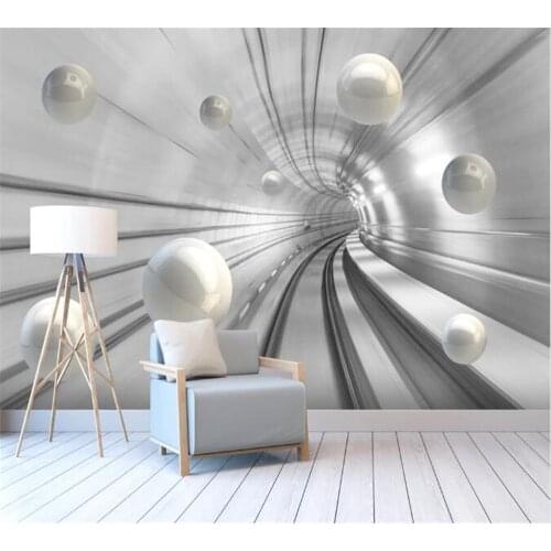 Beibehang Custom wallpaper 3D photo modern fashion abstract tunnel space sphere home background wall decoration papel de parede