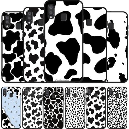 Cow spots black phone Case For Samsung A10 30 40 50 30S 50S 60 70 M10 (M20 M30 M40 A01 31 51 71 A20E A21S)
