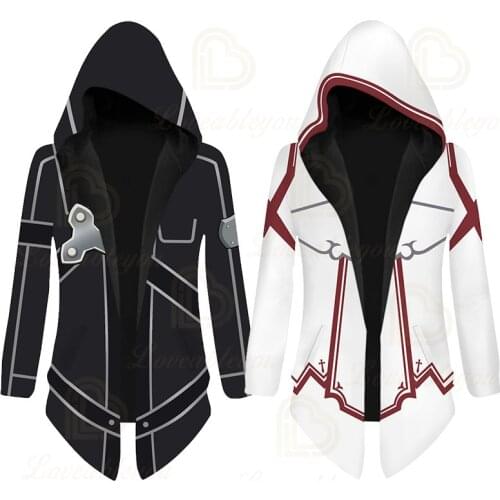 Anime Halloween Sword Art Online SAO Cosplay Costumes Long Overcoat Men Women Fleece Winter Trench Coat Unisex